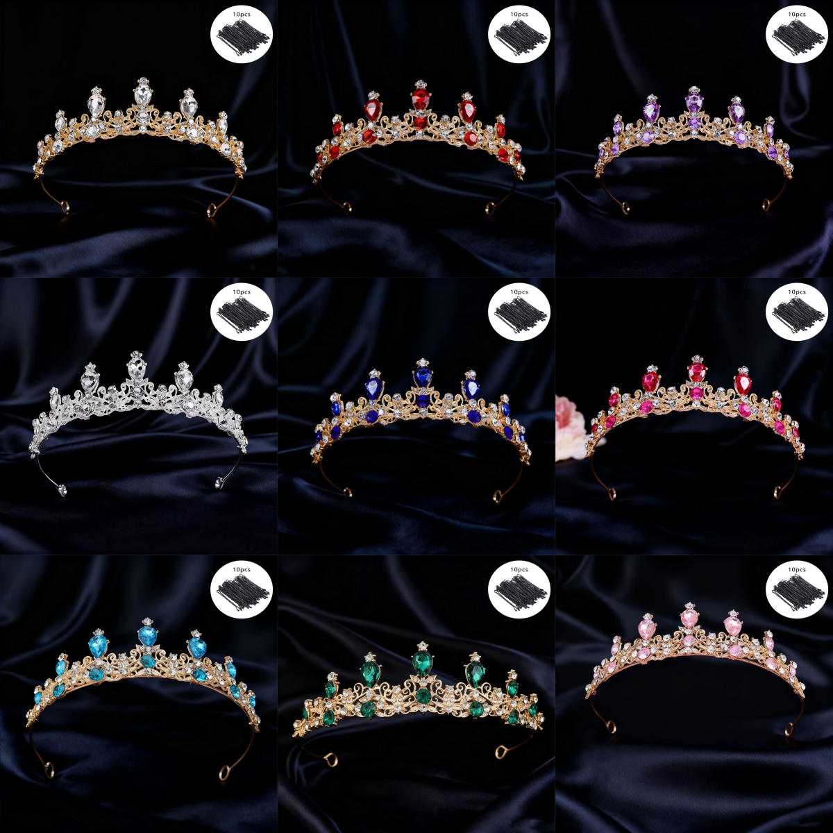 Elegant Decor & Lighting Llc - Bruidstiara Vintage Scroll Strass Koningin Kroon