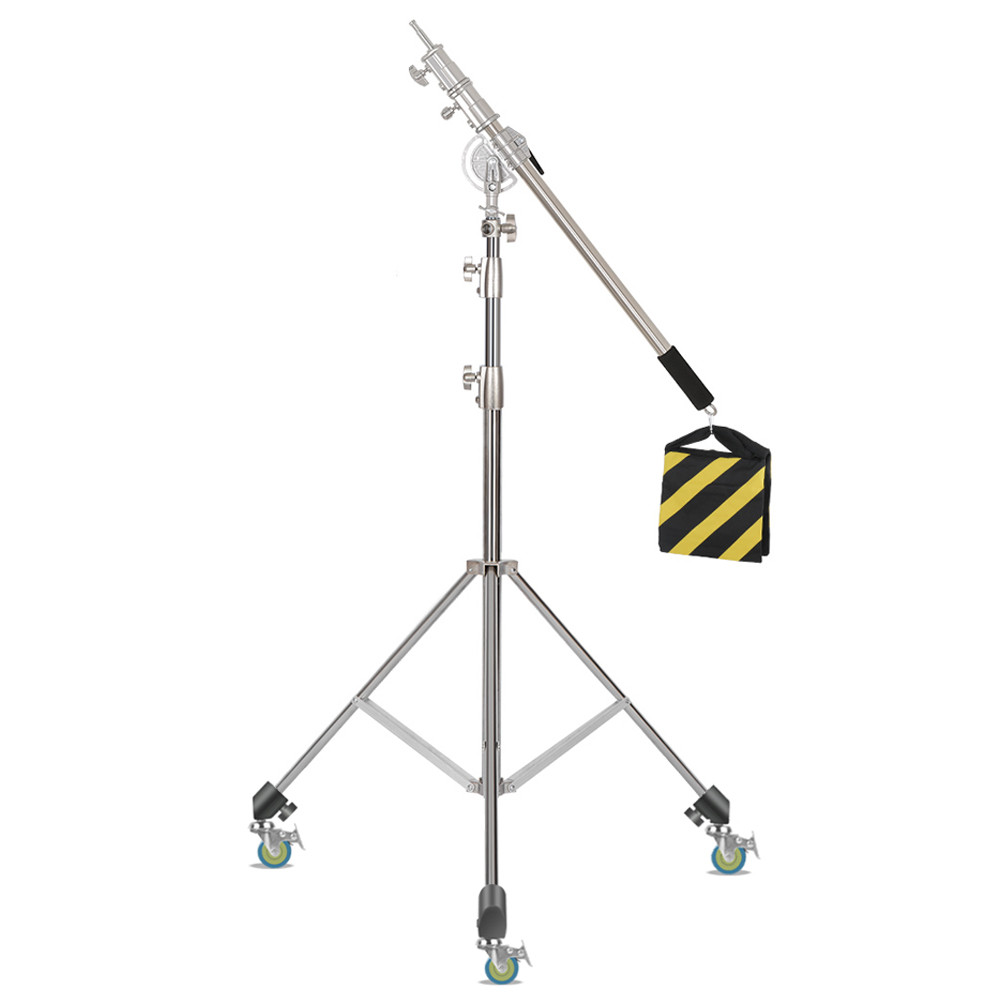Lighting Gallery - SH 2,8 m roestvrijstalen lichtstandaard zwaar