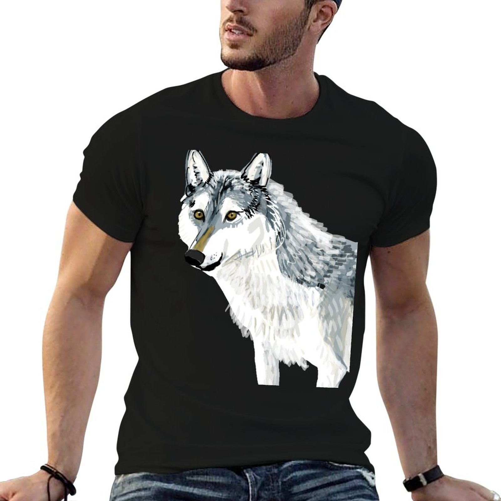 Alberta Lighting & Decor Edmonton Ab - Totem Alberta Wolf T-shirt Casual lichte