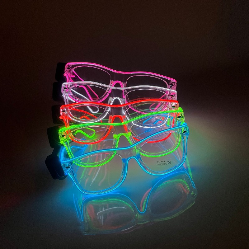 Lighting Visual - LED-bril Transparant frame Draadloos oplichtende bril