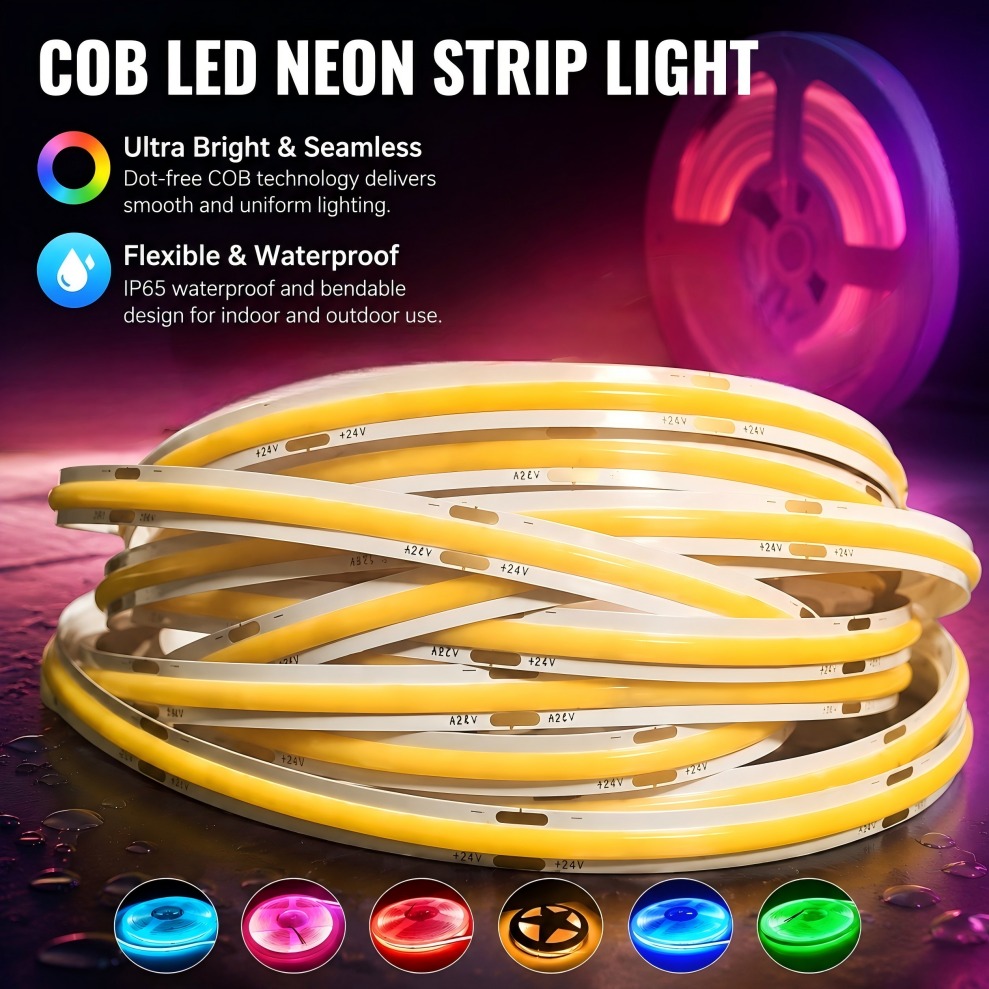 Lighting Decor And More - COB LED Strip DC12V/24V 320LEDs/M Hoge