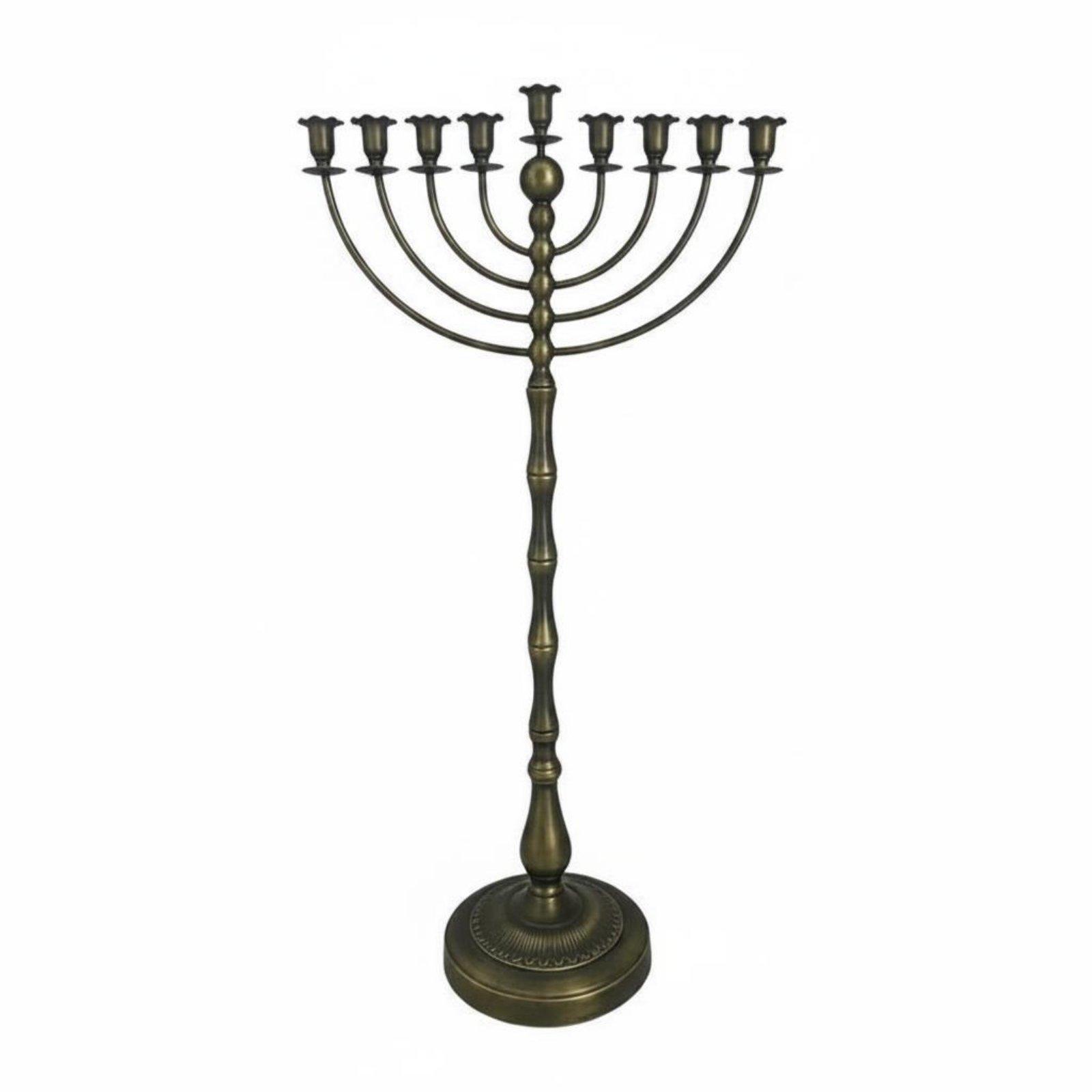 Elegant Decor & Lighting Llc - Antiek bronzen menora-standaard, metalen constructie, elegante