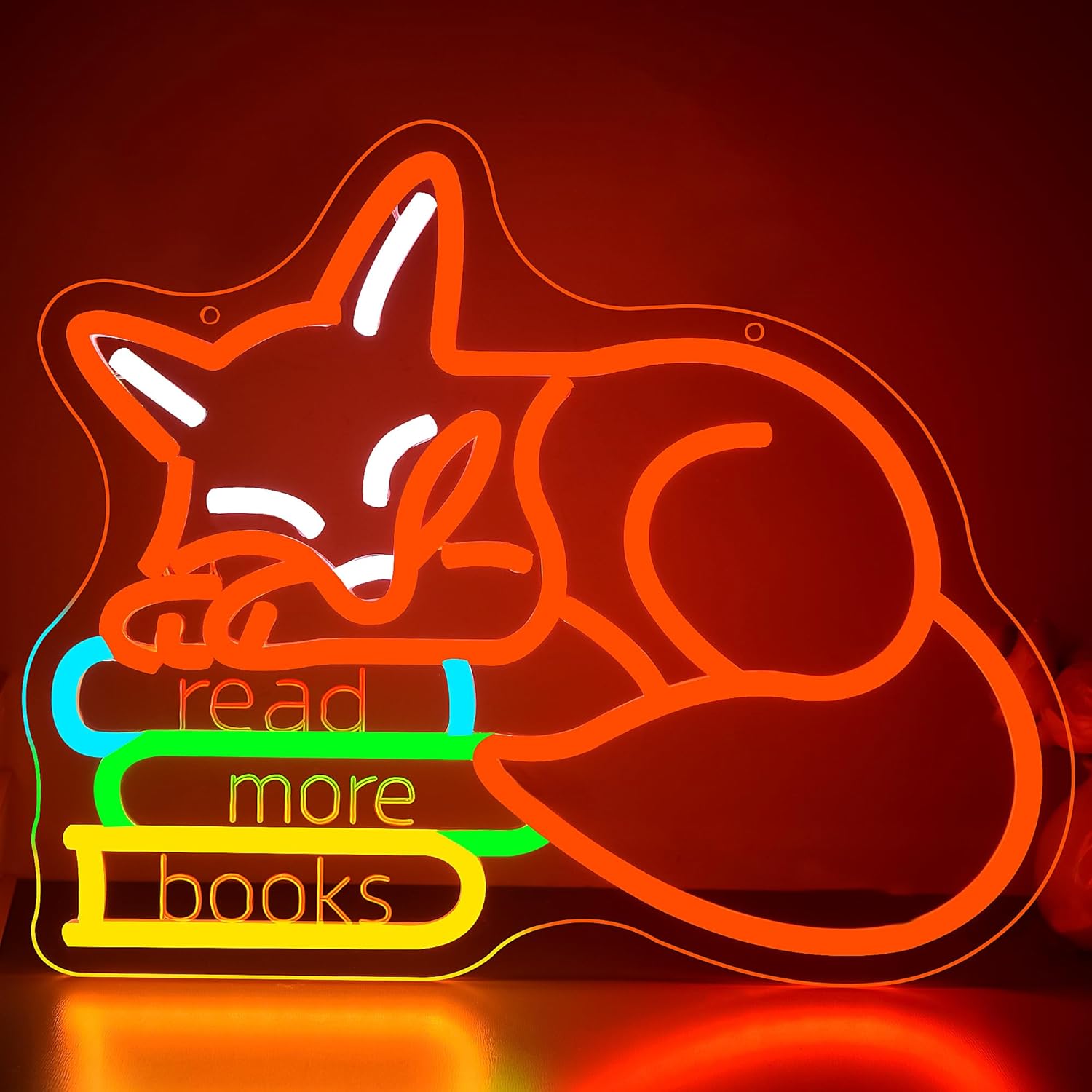 Lighting Decor And More - Lees meer boeken Neonbord Kamerdecoratie USB-aangedreven