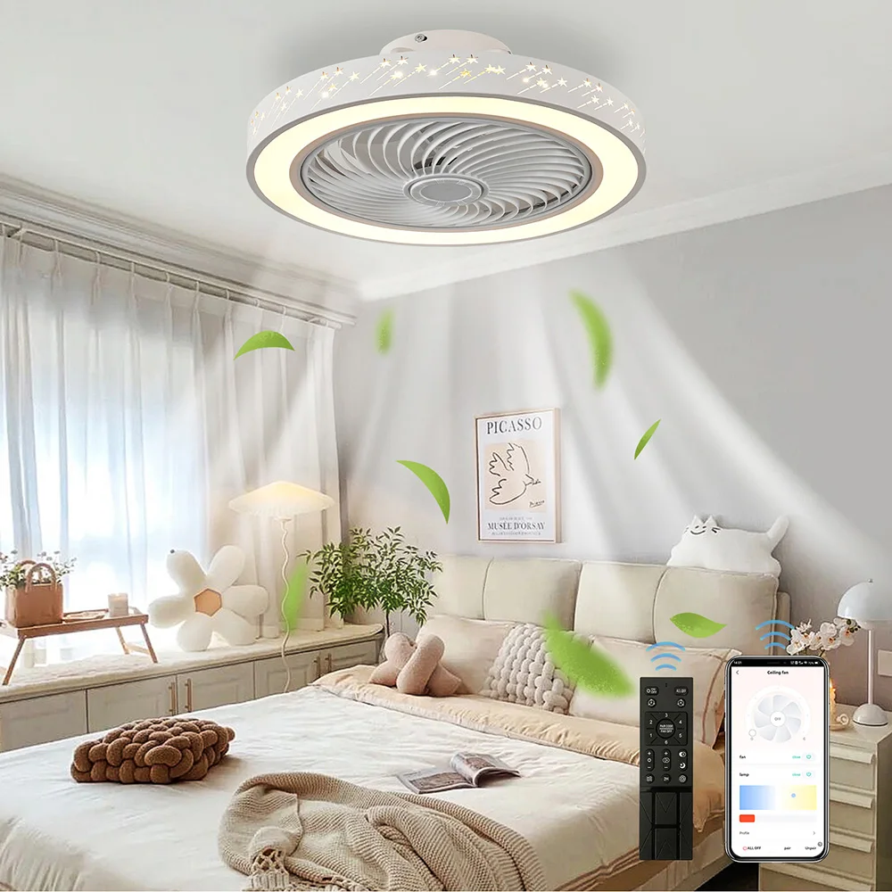 Decor Lighting Ceiling Fans - Slimme App Plafondventilator 46Cm Ventilatoren Met