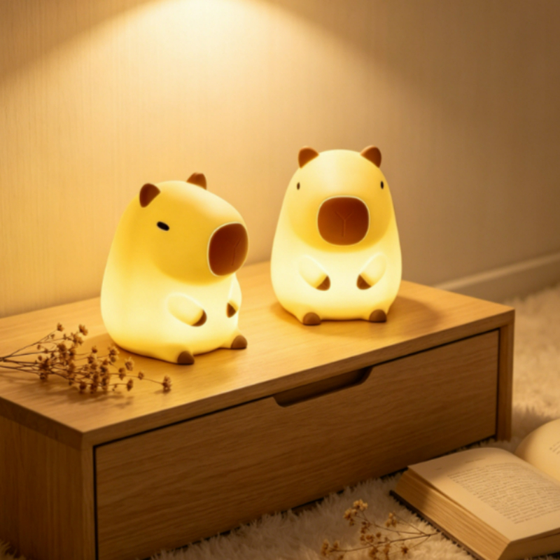 Decor Lighting Sales - Schattig knuffelcapybara nachtlampje, cartoon siliconen creatief