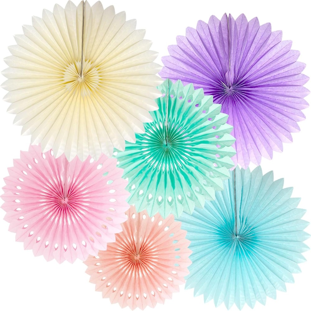Decor Lighting Fans - Pastel Regenboog Papieren Fans Feestdecoraties Kleurrijk