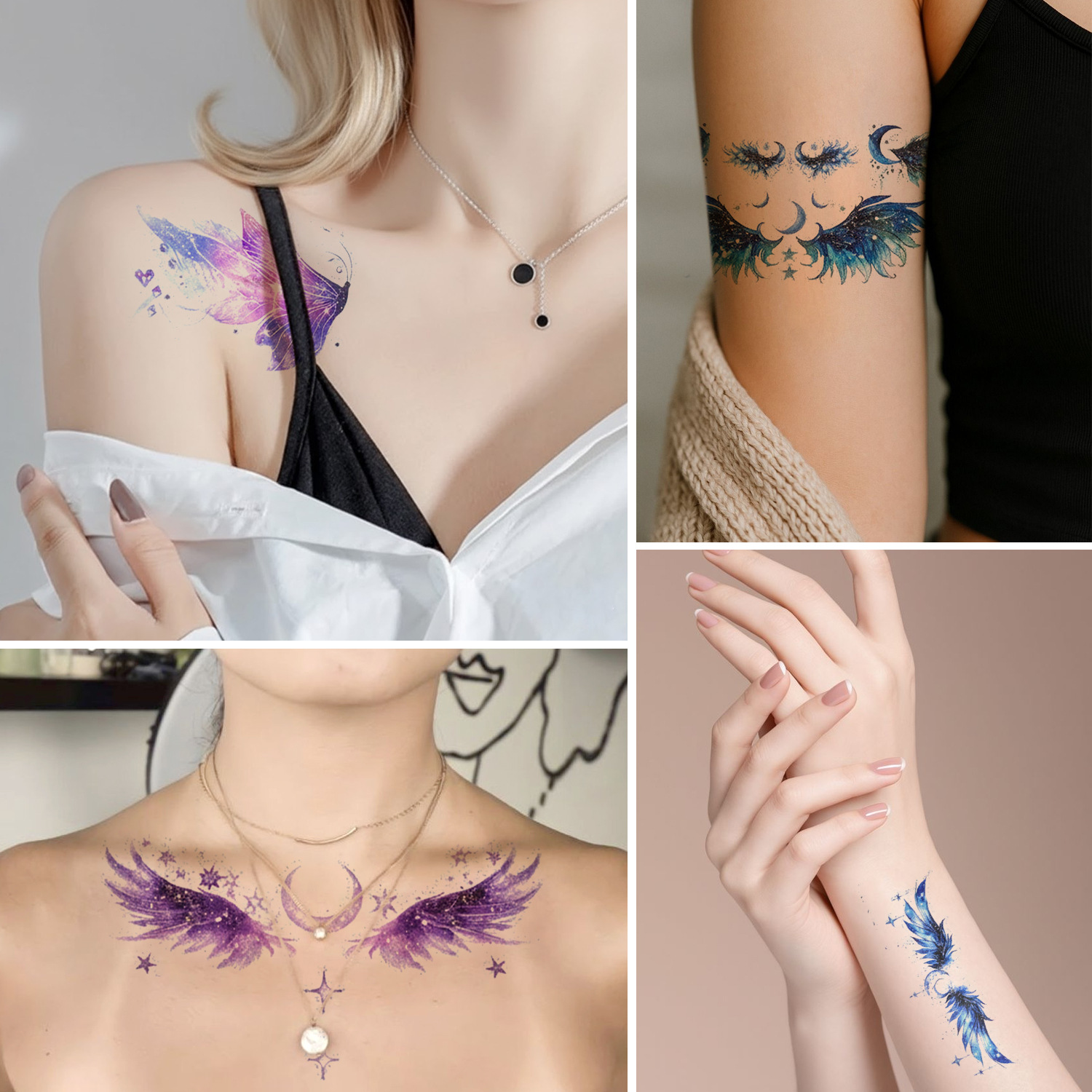 Elegant Decor & Lighting Llc - Glitter Angel Face Stickers Kleurrijke waterdichte