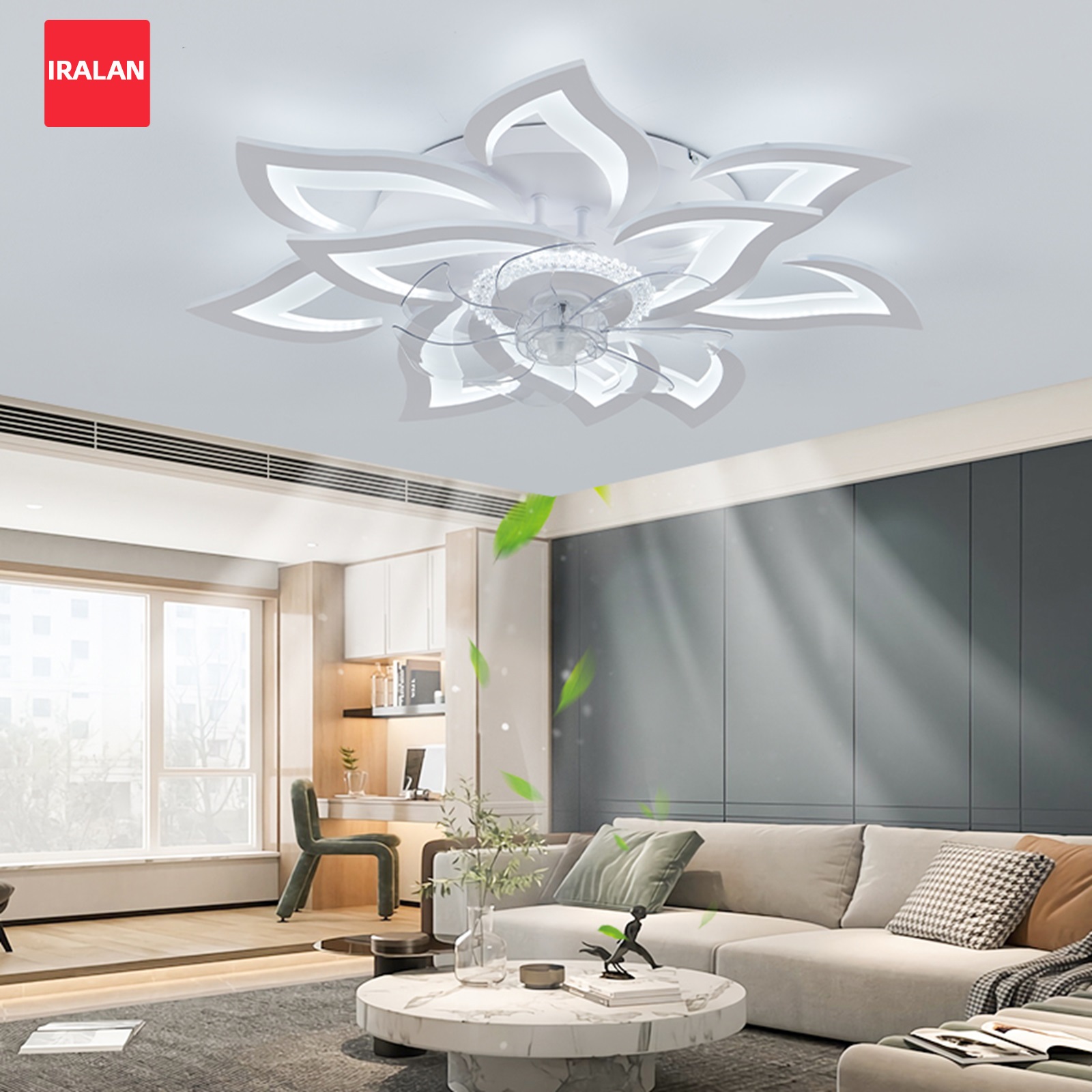 Decor Lighting Ceiling Fans - Bloemenplafondventilator met verlichting Woondecoratie Scandinavische luxe