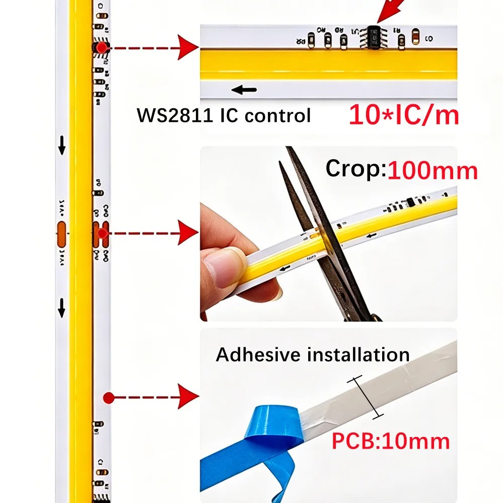 DC24V WS2811 COB LED Strip Adr - Decor Lighting Address recensie en prijs