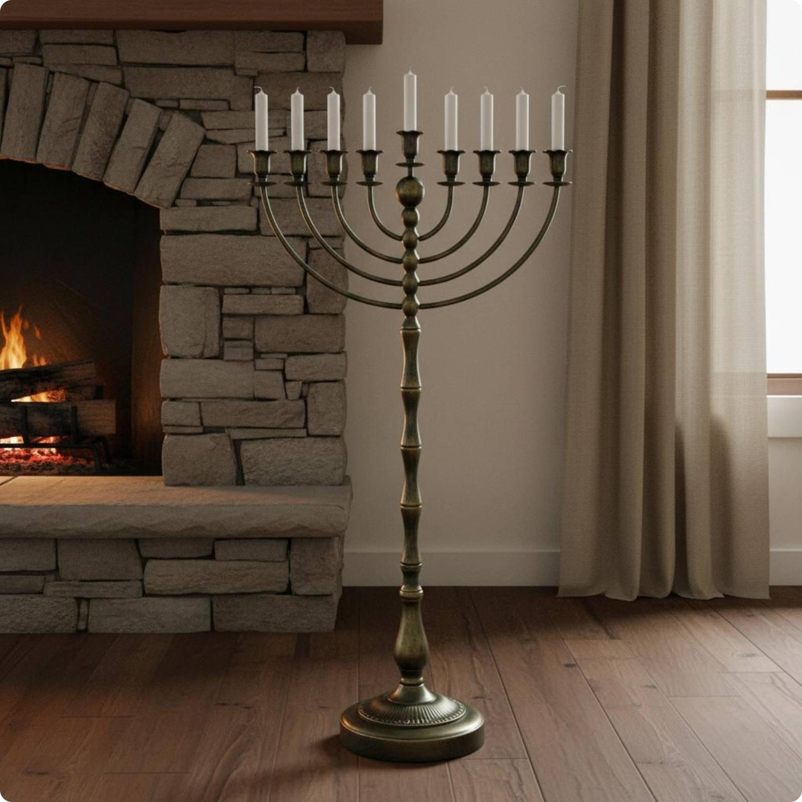 Antiek bronzen menora-standaar - Elegant Decor & Lighting Llc recensie en prijs