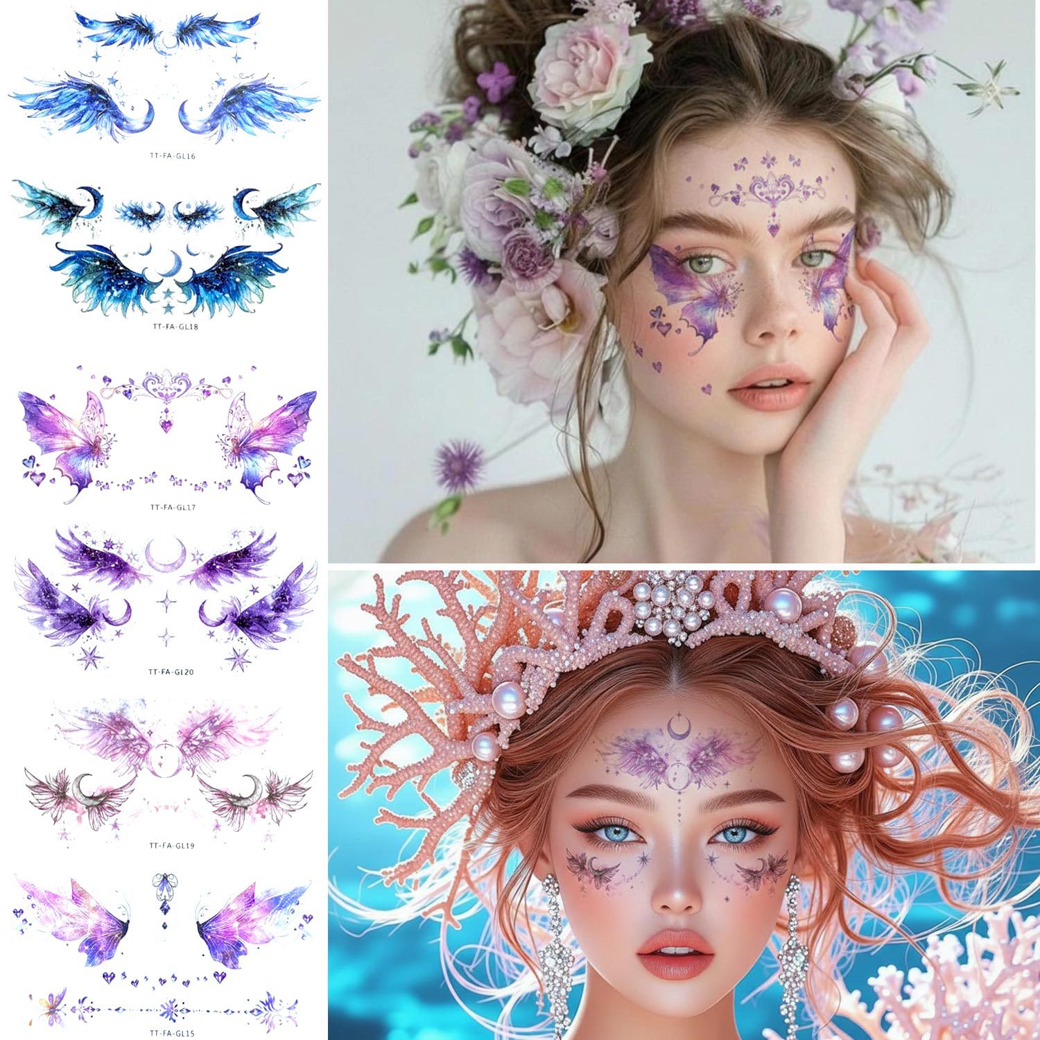 Glitter Angel Face Stickers Kl - Elegant Decor & Lighting Llc recensie en prijs