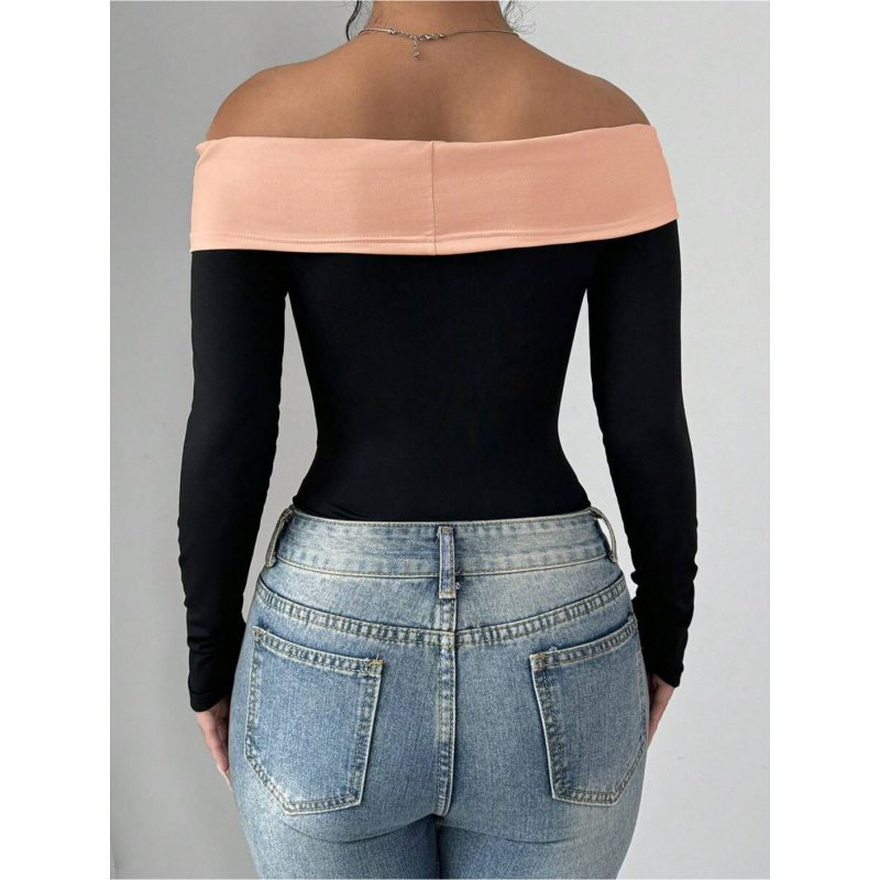 Off-shoulder bodysuit met stri - Elegant Decor & Lighting Llc recensie en prijs